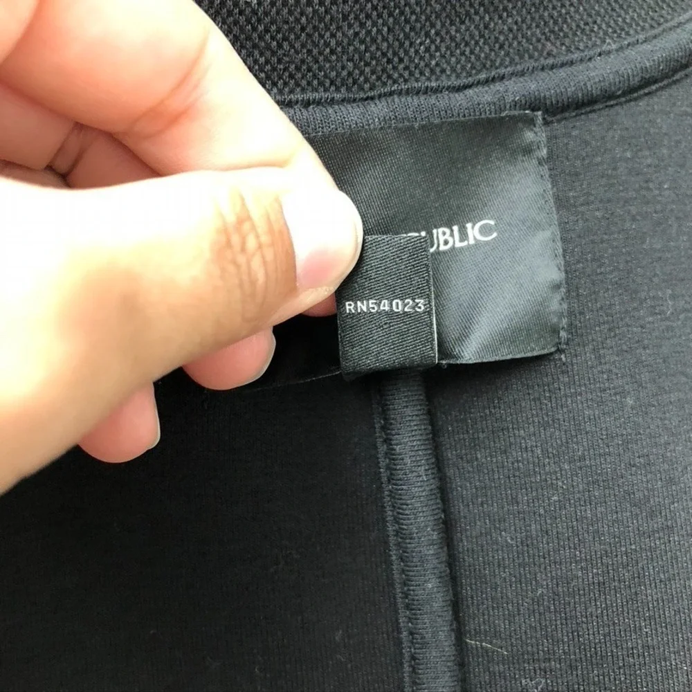 Banana Republic Military Pique‎ Jacket Womens Small Black Career Professional